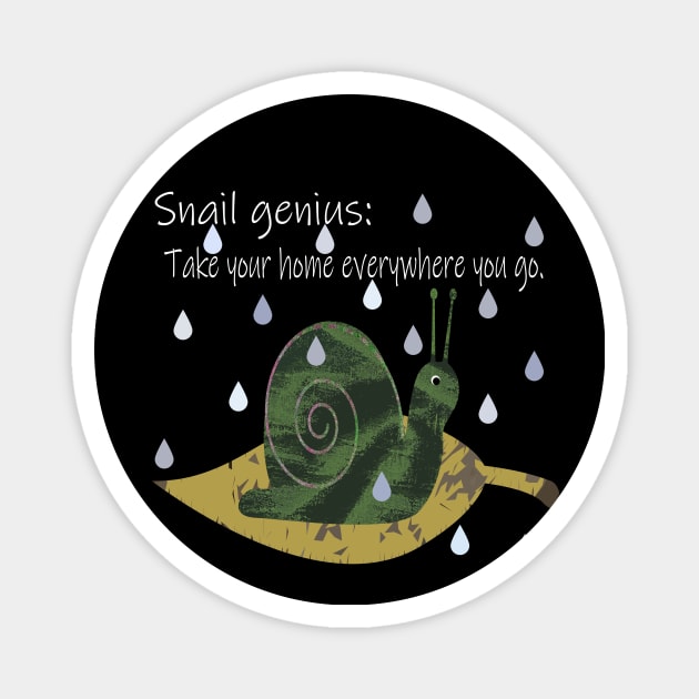 Snail Genius Take Your Home Everywhere You Go Magnet by MelissaJBarrett